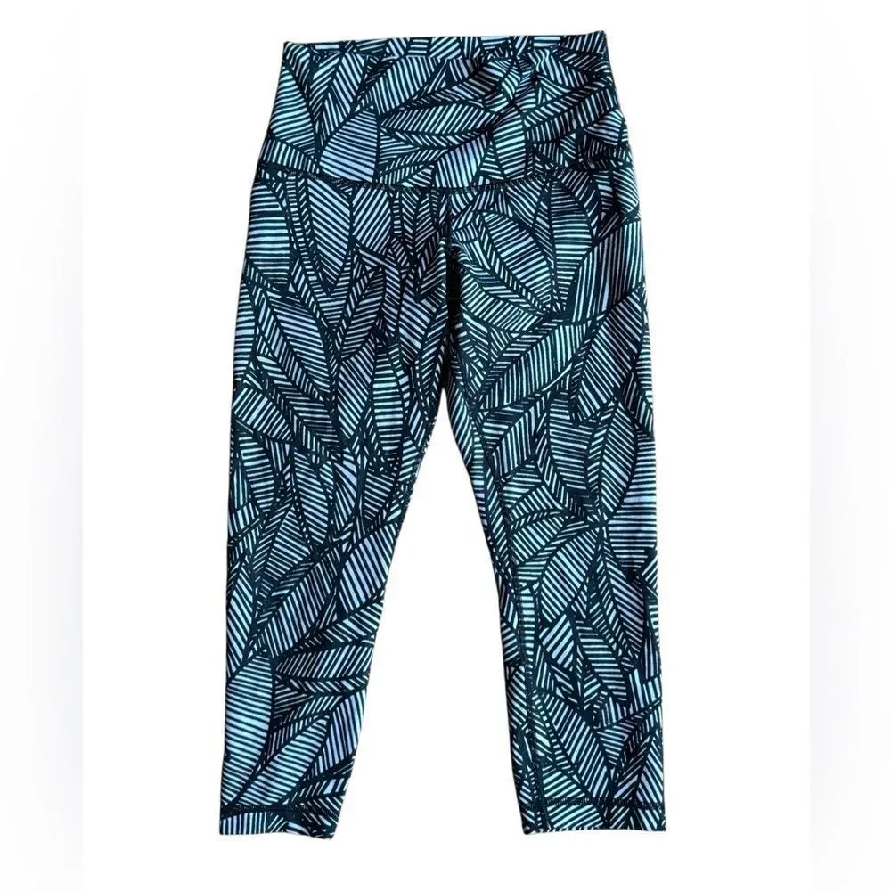 Lululemon Women's Banana Leaf  Wunder Under Foldover Cropped Leggings Size 6